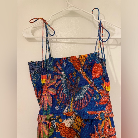 Farm Rio x Anthropologie Smocked colorful dress, NWT, size L - Picture 3 of 4